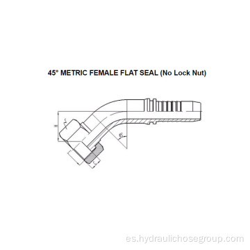 Sello plano hembra métrico de 45 ° 20241-T